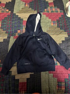 Nike Navy Blue Therma-FIT Kids Full-Zip Hoodie